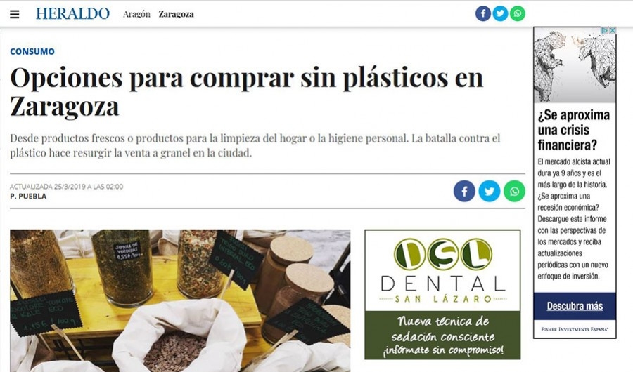 Opciones sin plástico en Zaragoza, por El Heraldo