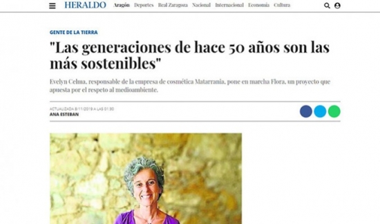 Reportaje sobre Evelyn Celma en el Heraldo de Aragón