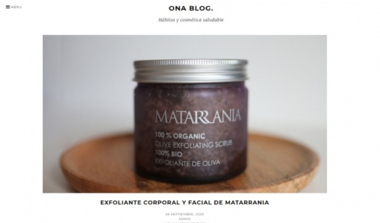 Ona Blog prueba el Exfoliante de oliva